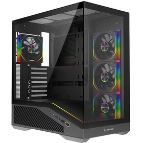Resim Rampage Reaper 850w 80+ Bronze Tempered Glass 4 12cm Argb Siyah Atx Gaming Kasa 