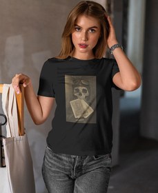 Resim Havacı Kafatası Kadın Tişört 
