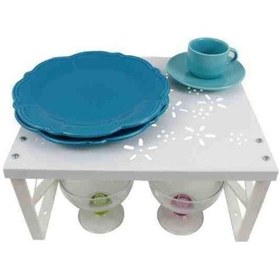 Resim Biomak Düzenleyici Raf Dolap Içi Masa Üstü Tezgah Üstü Plastik Ayaklı Metal Raf Tabak Bardak Düzenl 