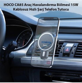 Resim Hoco Ca85 Araç Havalandırma Bölmesi 15w Kablosuz Hızlı Şarj Telefon Tutucu- 5775 