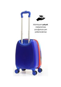 Resim G&d Polo Suitcase Gedox Kids Mavi Kırmızı Astronot Desenli Erkek Çocuk Valizi 151 Mavi - Kırmızı 