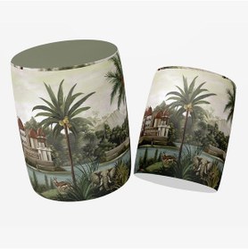 Resim Bluehomeconcept Adawall Renkli Manzara Tasarımlı Puf 