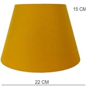 Resim Bohhem Abajur Başlığı Hazır Şapka Sarı Kumaş Sarı 