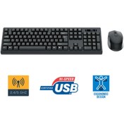 Resim ATAsoft ELEKTRONİK Since 2021 Kare Zarif Dizayn 104 Tuş 2.4ghz Kablosuz Q Klavye Ve Mouse Seti Siyah 