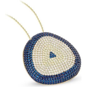 Resim Sosyete Altın Kolye Nazar Boncuk 14K Gold 