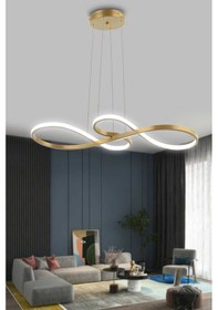 Resim Yol Modern Sarkıt Mutfak, Balkon Led Avize - Kumandalı / Gold Gold 