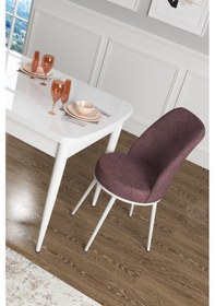 Resim Canisa Concept Zen Serisi 80x132 Mdf Açılabilir Beyaz Mutfak Masası Takımı Ve 6 Gül Kurusu Sandalye Beyaz&gülkurusu Takım 