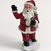 Resim 1 adet Noel Baba Reçine Figürü Hediye Çantası ile - Ev, Ofis ve Kitaplık için Bayramlık Dekor 