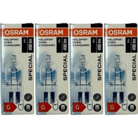 Resim Osram Halopin Oven 40W 2700K (Sarı Işık) G9 Duylu Halojen Fırın Ampulü (4 Adet) 