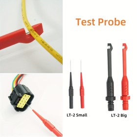 Resim 2 adet 30V ve 2 adet 1000V/10A tanısal araçlar multimetre test kablosu uzatma kablosu geriye delen iğne ucu probeleri otomotiv araçları aksesuarları. Güvenli ve yapısal olmayan tel delme probesi. 