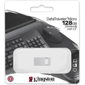 Resim Kingston DTMC3G2-128GB DataTraveler Micro 200MB-s Metal USB 3.2 Gen 1 Flash Bellek 