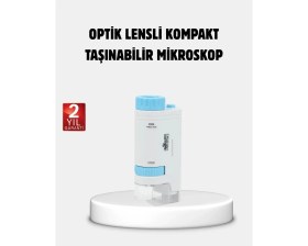 Resim TKÇ Taşınabilir Eğitim Mikroskobu 80X-200X LED Işıklı ve Darbeye Dayanıklı 