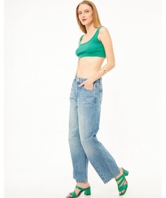 Resim Bol Kesim Spor Kadın Jean Pantolon 001 