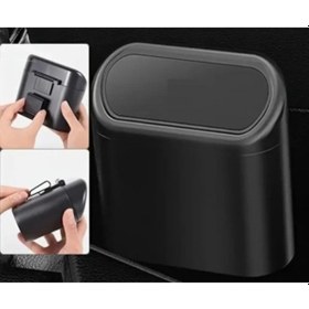 Resim Cojans Araba Çöp Kutusu Kapaklı Organize Siyah Renk 