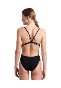 Resim Arena Multi Stripes Swimsuitalylace Back Kadın Yüzücü Mayosu 007158560 Siyah 