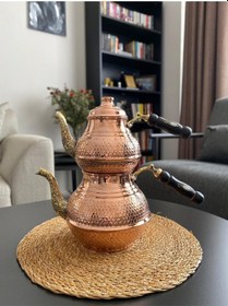 Resim Bakır Petek Desenli Çaydanlık Bakır 