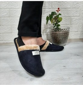 Resim Ucc Siyah İçi Kürklü Ev İçi Tüylü Misafir Terliği 001 