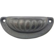 Resim Alvo Store Buğz Antika Tarz Dekoratif Pirinç Istiridye Tas Mobilya Kulbu - 37X87 Mm, Oksit 