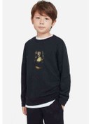 Resim For Vendetta Metal Rock Baskılı Unisex Çocuk Siyah Sweatshirt Siyah 