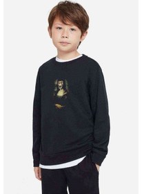 Resim For Vendetta Metal Rock Baskılı Unisex Çocuk Siyah Sweatshirt Siyah 