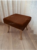 Resim Ayak Ucu Kapı Önü Antre Düz Bench Puf Gold Ayak Kahve 