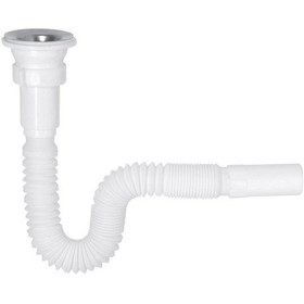 Resim Lavabo Sifonu Uzun Körüklü Beyaz 