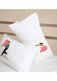 Resim Bk Gift Kişiye Özel Sevgili Tasarımlı Pamuklu 2 Li Yastık Kılıfı Seti-1 50x70cm , Sevgiliye , Ev si, Tasarım Ev Tekstili 