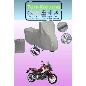 Resim Dokaca Neo Gri Neon Fitilli Honda Nc 750 x Dct Uyumlu Motosiklet Brandası, Koruyucu Örtü, Motor Branda 