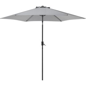 Resim VARESE 270 cm Metal Ayaklı Bahçe Şemsiyesi, 360° Döner, Ayarlanabilir - Koyu Gri 
