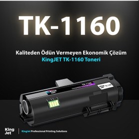 Resim Kingjet Kyocera Uyumlu Tk-1160 Standart Kapasiteli Çipli Uyumlu Toneri P2040 Uyumlu 