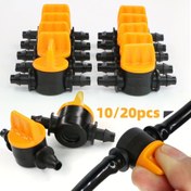 Resim 4/7mm Hortum Bahçe Su Sulama Boru Adaptörü Barb Anahtarı Araçları için 10/20 adet Minyatür Plastik Bağlantı Elemanları Kapatma Valfi 