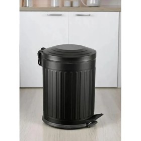 Resim Begin Power Vintage 5 Lt Yavaş Kapanır Kapaklı Ofis Mutfak Banyo Balkon Çöp Kovası Siyah 