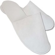 Resim PRİVATE 10 Çift Overloklu Beyaz Tela Otel Terliği Tek Kullanımlık Kullan At 