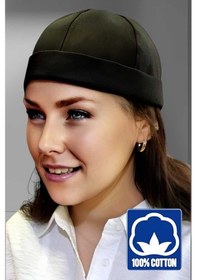 Resim Unisex %100 Pamuklu Docker Şapka Siyah 