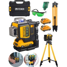 Resim Steiner Alman 36 V 5 Ah Profesyonel Çift Akülü 12 Köşe 360° Otomatik Lazer Hizalama + Tripod Hediyeli 