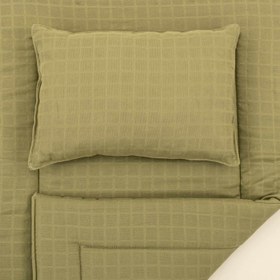 Resim Alt Açma Matı ve Yastık - Koyu Fıstık Yeşili Muslin 