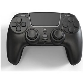 Resim Siyah-kablosuz Bt Denetleyici Değişken Led Işık İle Turbo Çift Titreşim Pc Joystick Ps4 Denetleyici Ps3 Pc İçin Touchpad İle 