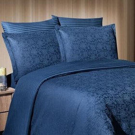 Resim Maxstyle Jakarlı Reyka Lacivert Double Nevresim Takımı 