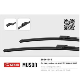 Resim Sılbak Silecek Süpürgesi 650/400mm Muz Tipi Leon Iıı 09/12 - Hyundaı Tucson Nx4e- Nx4a IS00-SILBAK SB2616C2 