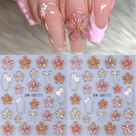 Resim 2 adet 5D Altın Çizgi Hibiskus Çiçeği Tırnak Stickerleri - Kabartmalı Metalik, Kendinden Yapışkanlı Jel Cilalı Desenler ile Kurdeleli DIY Şık Y2K Tarzı Tırnak Sanatı, Bahar ve Yaz Ev Salonu Malzemeleri, Tırnak Sanatı Aksesuarları 