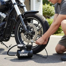 Resim GV Home Buffer® 300 Psı Güçlü Taşınabilir Hava Kompresörü-Araba, Motosiklet, Bisiklet ve Top Şişirme Için Elektrikli Fişli Çakmaklıklı Lastik Şişirme Pompası 