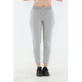 Resim Maraton Sportswear SlimFit Kadın Basic Gri Melanj Eşofman Altı 17188 