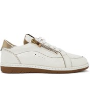 Resim Derimod Kadın Krem Bağcıklı Deri Sneaker 25SFD411418 