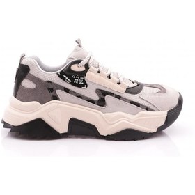 Resim Dgn 65135 Kadin Kalin Taban Spor Ayakkabi 65135-2027-R12561 Buz - Siyah 