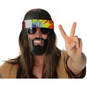 Resim Siyah Saçlı Bandana Hippi Parti Gözlüğü Diğer 