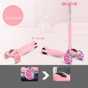 Resim Children'S Scooter Mi Gao Three-In-One Kids Skateboard Scooter Scooter - Pink / 5cm Hummer wheel and music 