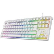 Resim GameBooster G23W Enigma TKL Rainbow Aydınlatmalı Red Switch Mekanik Beyaz Oyun Klavyesi 