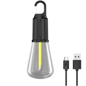 Resim Go İthalat Rustik Taşınabilir Şarjlı Tasarruflu Ampul 10W Led Lamba Type-c Şarj Askılı Asma Aydınlatma 