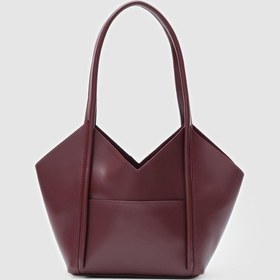 Resim Shule Bags Geza Asimetrik Omuz Çantası Bordo Bordo 