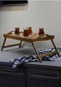 Resim Akasya Tepsi - Açılır Kapanır Ayaklı Tepsi - 50x30 Cm 